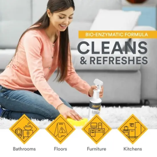Zeiff Pet Stain and Odor Remover - Pet Urine Enzyme Cleaner to Break Up Tough Stains - Carpet Stain Remover for Dog Urine and Cat Pee, 1 Gallon, image {2}
