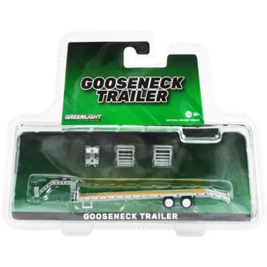 Gooseneck Trailer Primer Gray 1/64 Diecast Model by Greenlight image {2}