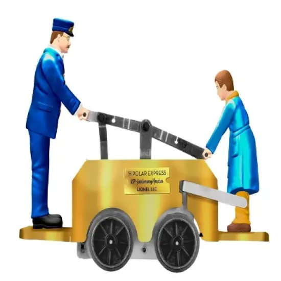 Lionel The Polar Express 20th Anniversary Handcar - Gold Plated: O Gauge Plastic Toy Vehicle Accessory image {1}
