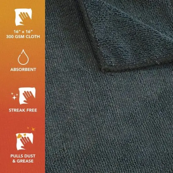 Arkwright Smart Choice Microfiber Cleaning Cloths (12 Pack), 16x16, 49gm image {4}