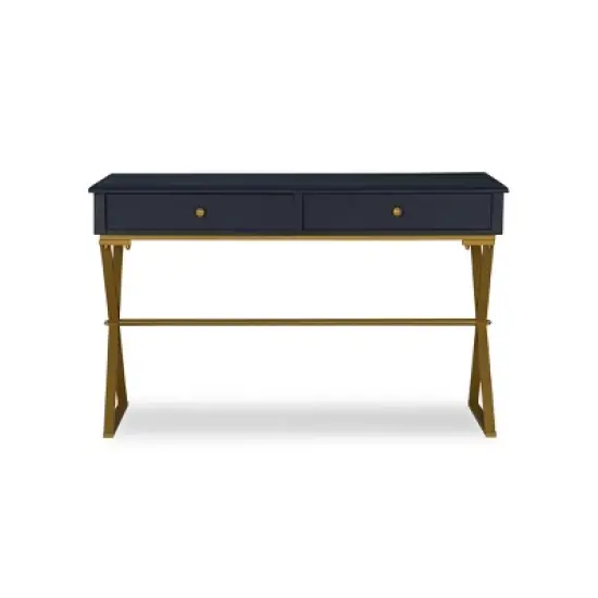 2 Drawer Campaign Desk - Linon image {2}