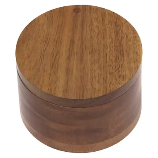 Acacia Divided Salt Box with Swivel Cover - Lipper International image {1}