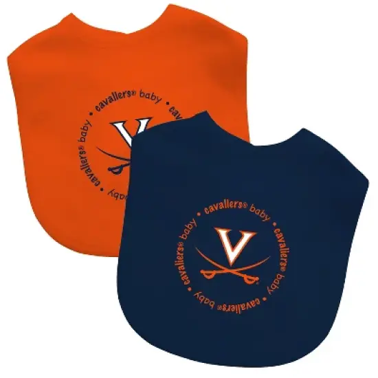 Baby Fanatic Officially Licensed Unisex Baby Bibs 2 Pack - NCAA Virginia Cavaliers image {1}