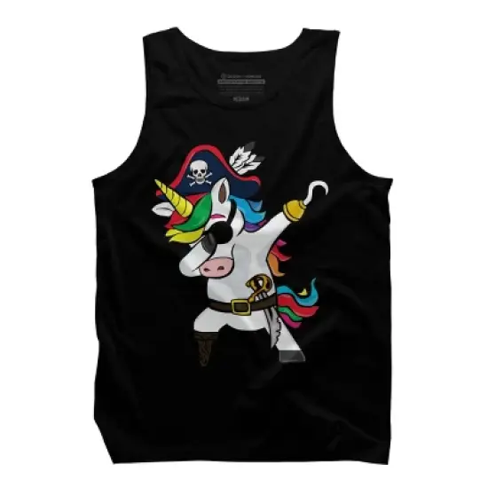 Men's Design By Humans Dabbing Dance Pirate Unicorn Gifts Funny Halloween Costume Gift By lukesstore Tank Top image {4}