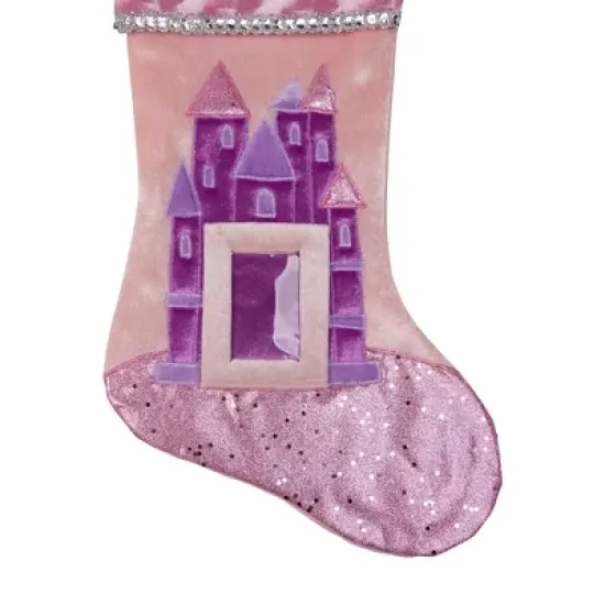 Northlight 20" Pink and Purple Glitter Princess Christmas Stocking image {2}