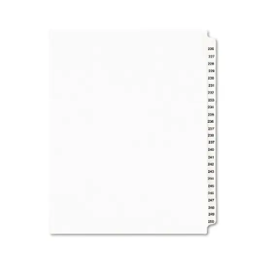 Avery-Style Legal Exhibit Side Tab Divider Title: 226-250 Letter White 01339 image {6}