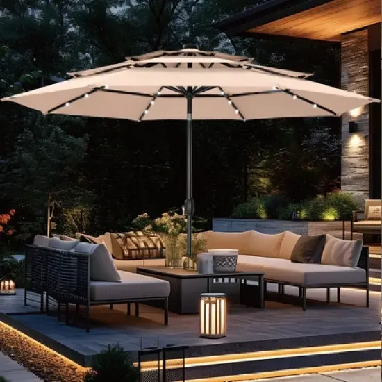 Captiva Designs 10ft Vented Patio Umbrella with 8 Sturdy Ribs for Garden, Poolside & Lawn image {15}