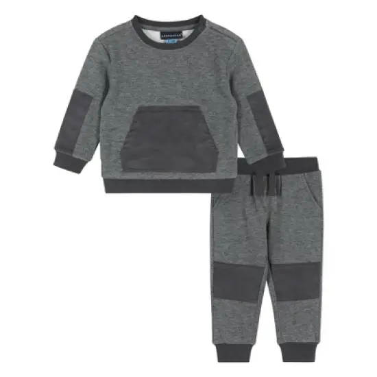 Andy & Evan  Infant  Boys Washed Charcoal Sweat Set image {5}