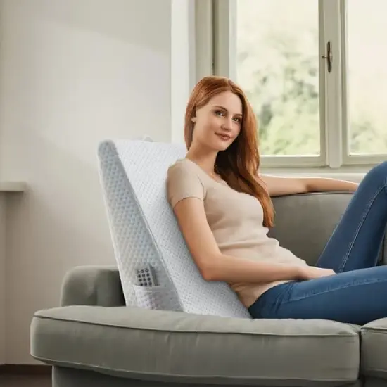 Made Medical Bed Wedge Pillow for Sleeping - Memory Foam Cushion Body Positioner Back Support Pillow image {10}