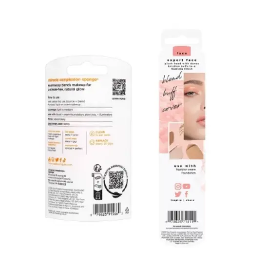 Real Techniques Miracle Complexion Sponge and Expert Face Makeup Brush - 2pc image {8}
