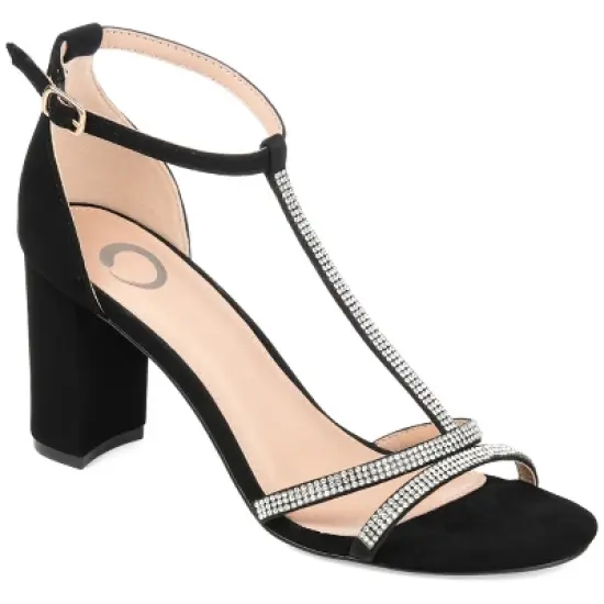 Journee Collection Womens Denali Open Toe Mid Block Heel Pumps image {9}