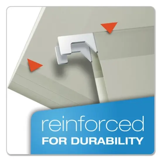 Pendaflex Colored Reinforced Hanging Folders, Legal Size, 1/5-Cut Tabs, Gray, 25/Box image {1}