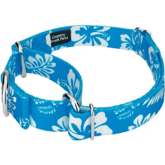 Country Brook Design - Blue Hawaiian Martingale Dog Collar image {1}