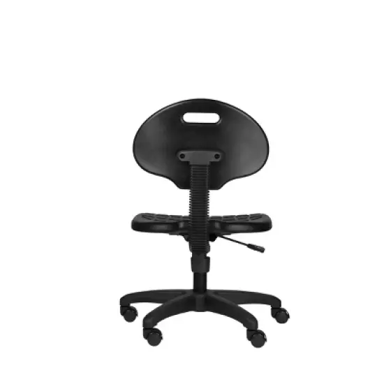 16"-21" Adjustable Height Polyurethane Task Office Chair Black- Hampden Furnishings image {4}