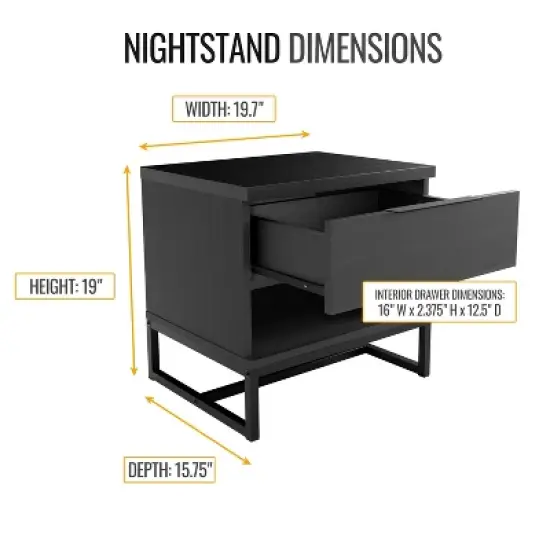 Caldwell Modern Drawer Storage Nightstand - Eco Dream image {5}