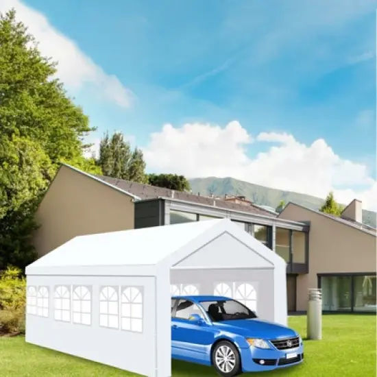 Carla 10x20ft Outdoor Wedding Party Tent Camping Patio Gazebo Canopy With Windows,Sidewalls Easy Set,Outdoor Furniture -Maison Boucle image {7}