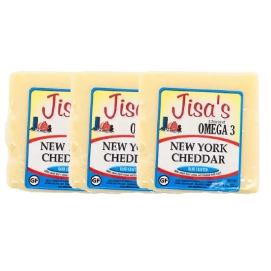 Jisa's Farmstead Cheese 8 oz New York Cheddar Block - Pack of 3 image {4}