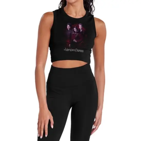 Women's Vampire Diaries Company of Three Sleeveless Crop Top Tank image {5}