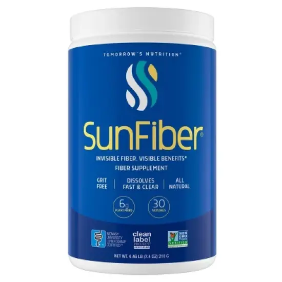 Tomorrow's Nutrition Sunfiber Prebiotic Guar Dietary Fiber Supplement Powder - 7.4 oz image {4}