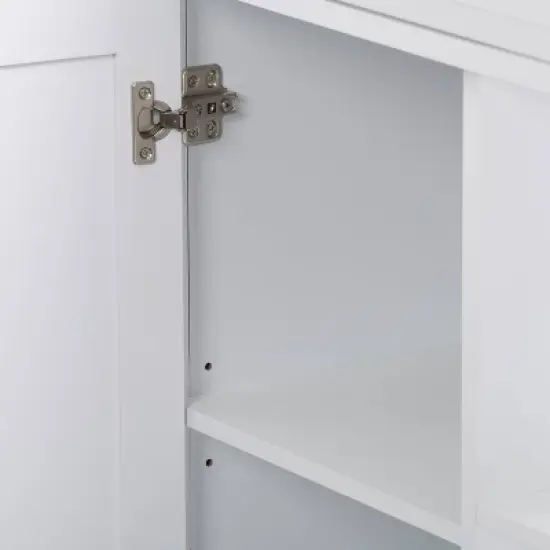 Sage Wood Kitchen Cart with Cupboard White - CorLiving image {9}
