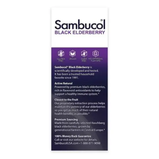 Sambucol Black Elderberry Vegan Immune Support Syrup - 4 fl oz image {4}