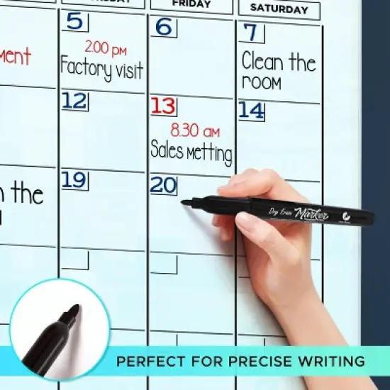 SCRIBBLEDO Yearly Vertical Wall Calendar Dry Erase Glass Board 34"x46" image {2}