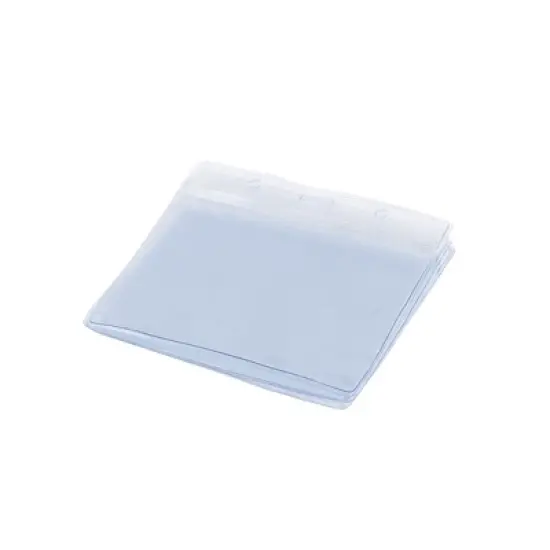 Unique Bargains Light Blue Plastic ID Card Holder 1 Card Capacity Badge Holder 11.5 x 9.5 cm 5 Pcs image {3}