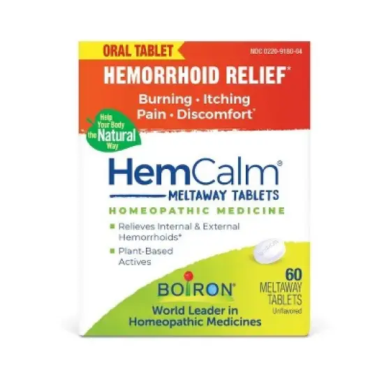 HemCalm by Boiron Homeopathic Medicine For Hemorrhoid Relief  -  60 Tablet image {2}