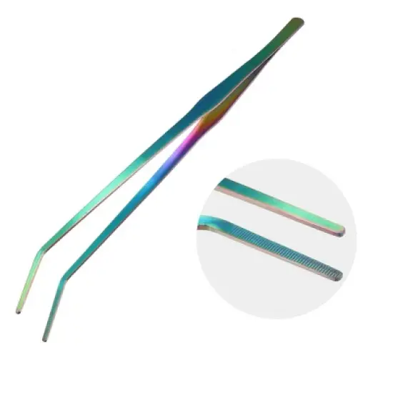 Unique Bargains Aquarium Tweezers Stainless Steel Tweezers for Plants Pets Multicolored 1Pcs image {2}