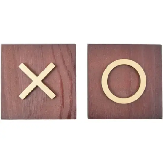 Juvale 10 Pieces Wooden Tic Tac Toe Board Game for Kids and Adults, 9.5 x 9.5 in image {4}