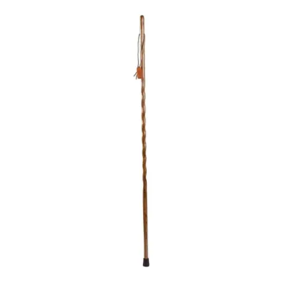 Brazos Twisted HitchHiker Brown Oak Wood Walking Stick 58 Inch Height image {1}