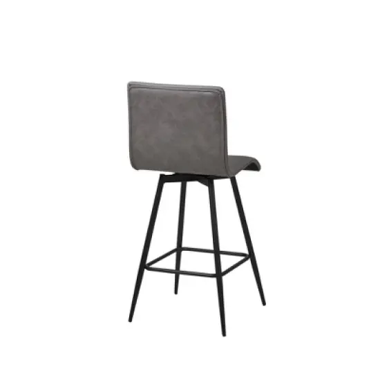 Adams Faux Leather Swivel Counter Height Barstool Gray - Ink+Ivy image {5}