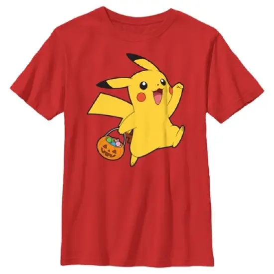 Boy's Pokemon Halloween Trick-or-Treating Pikachu T-Shirt image {3}