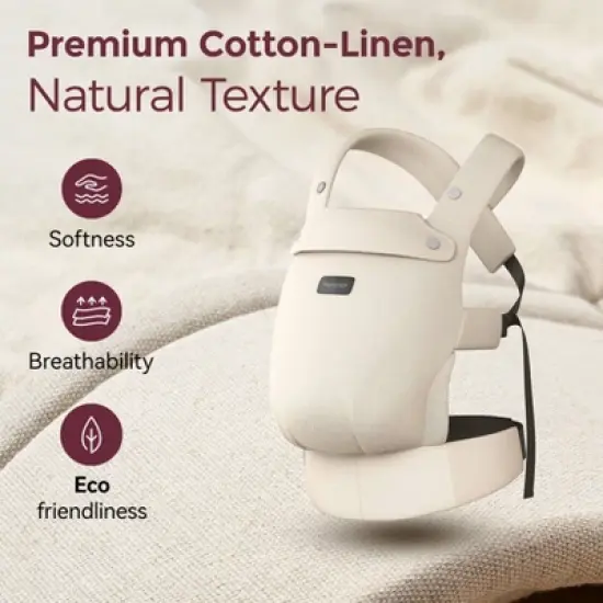Momcozy Baby Carrier with Natural Cotton Linen image {2}