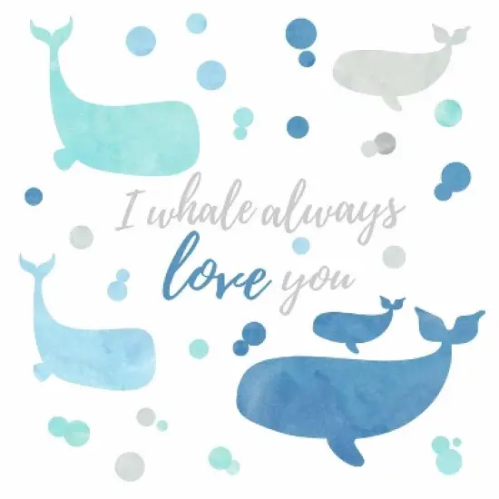 RoomMates I Whale Always Love You Peel and Stick Giant Wall Decal image {1}