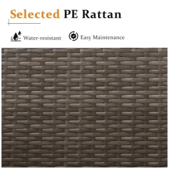 FIONECA 2-Piece Patio Furniture Set with Coffee Table, Grey PE Rattan Outdoor Conversation Set, Water-Resistant Cushions image {2}