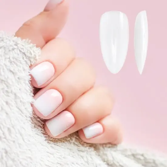 Unique Bargains Women's Full Coverage Almond Fake Nails White 1 Set image {3}