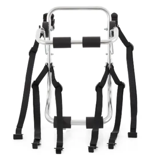 Rockland Trunk Mounted Lightweight Aluminum Bicycle Rack Carrier with Adjustable Hook and Loop Straps and Protective Pads for Cars, Holds 2 Bikes image {3}