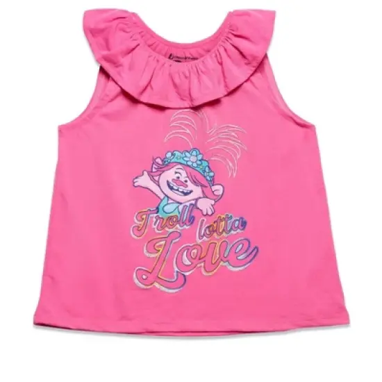 DreamWorks Trolls Poppy Girls T-Shirt and French Terry Shorts Outfit Set Little Kid to Big Kid  image {1}