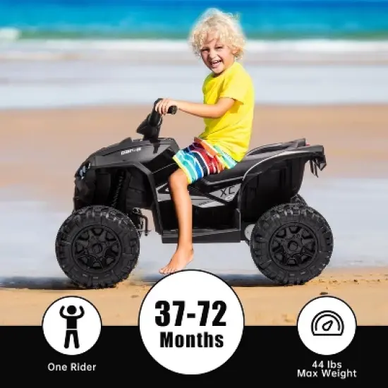 12V Kids Ride-On ATV Quad, Electric 4-Wheeler with 35W Dual Motors, 2 Control Modes, Music, Horn, Off-Road Car Toy for Boys & Girls image {6}