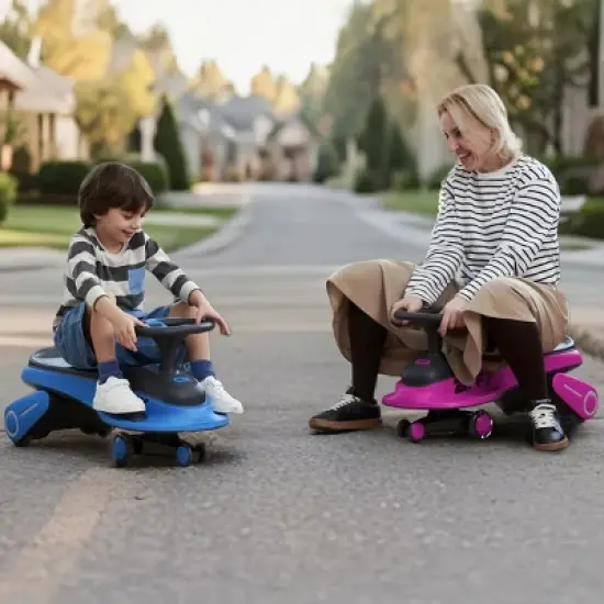 45W 2-in-1 Electric Wiggle & Swing Car for Kids &ndash; 2 Speeds, LED Flashing Wheels, Anti-Rollover, Pedal & Rechargeable Battery, Ages 3+ (170 lbs Max) image {9}