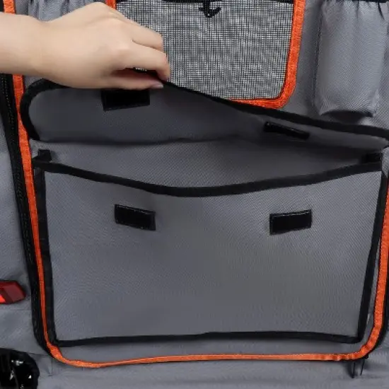 2-in-1 Bike Trailer & Push Cart for Pets - Detachable Bike Hitch & Push Handle Included&pound;&not;Dual Cup Pockets and Storage Bag, Holds Pets Up to 100 lbs image {13}