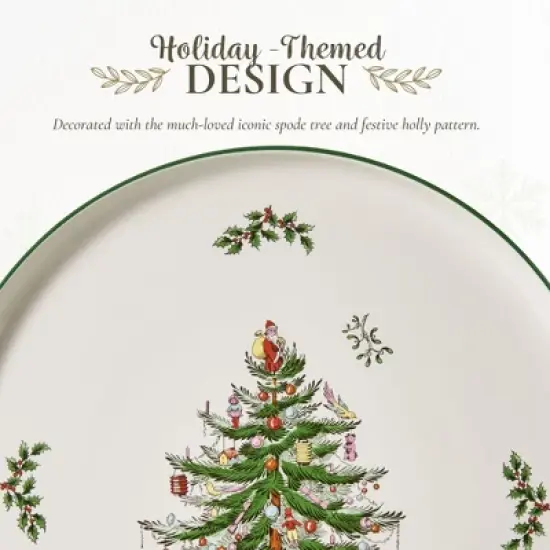 Spode Christmas Tree Lazy Susan - Non Skid 360 Degree Rotation, Holiday Space Saver for Kitchen, Cabinet, Pantry, Rotating Spice Rack Organization image {2}