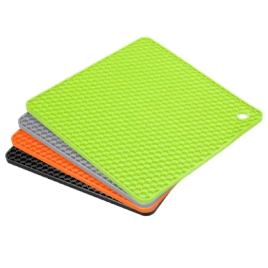 Unique Bargains Silicone Heat Resistant Trivet Mats 4 Pcs image {7}