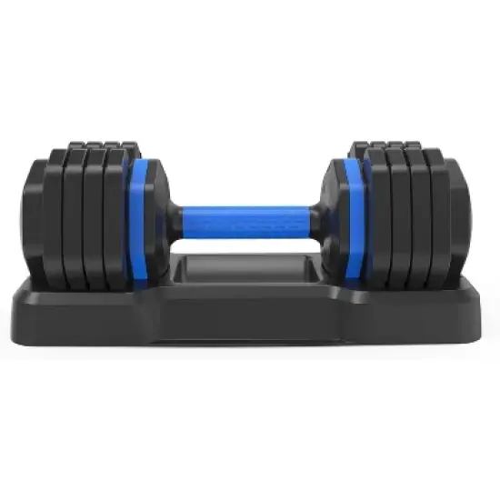 Adjustable Dumbbell - 55lb Single Dumbbell with Anti-Slip Handle, Adjust Weight by Turning Handle with Tray, Exercise Fitness Dumbbell for Full Body image {6}