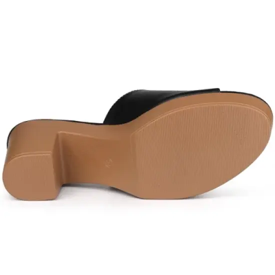 Perphy Open Toe Platform Block Heel Slides Sandals for Women image {4}