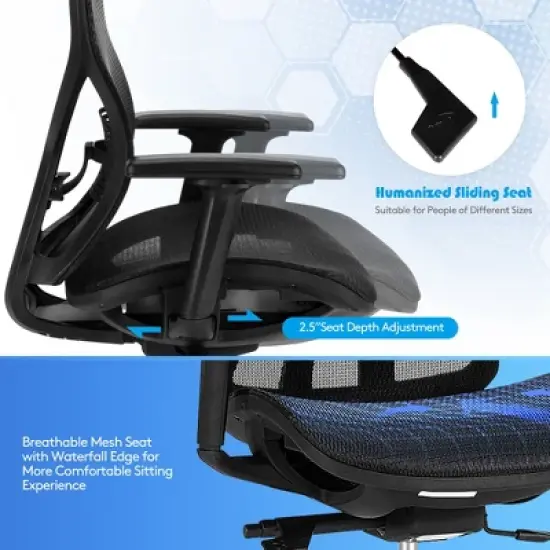 Costway Ergonomic Office Chair High-Back Mesh Chair w/Adjustable Lumbar Support image {8}