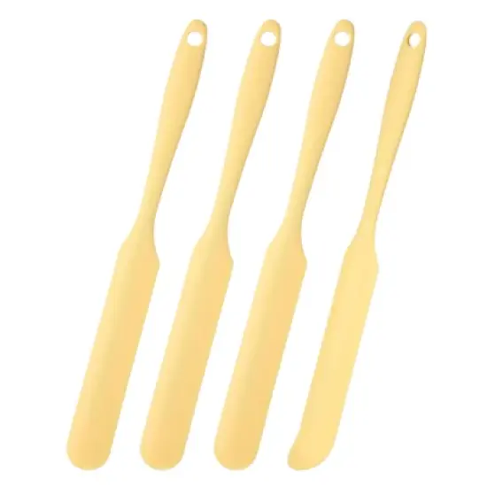 Unique Bargains Silicone Heat Resistant Non-Stick Long Handle Food Spatula for Jars 4 Pcs image {17}