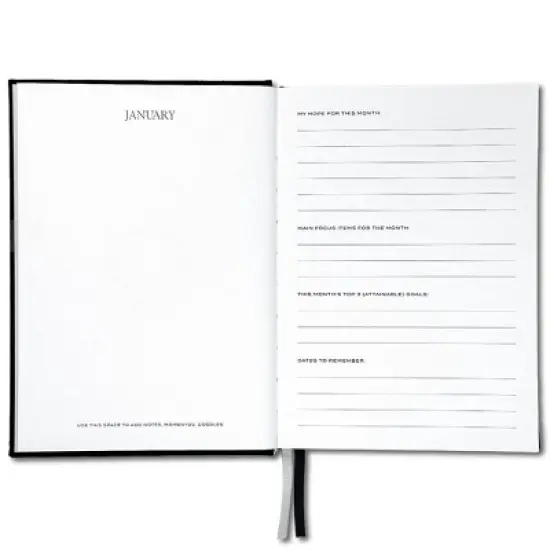 Wit & Delight 2024 Planner 8.75"x6.25" Weekly/Monthly Linen Black image {2}