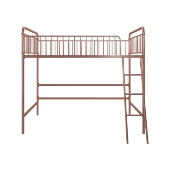 Twin Kaila Metal Loft Bed Rose Gold - Room & Joy image {5}